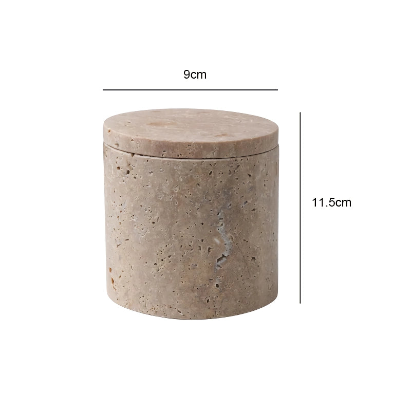 natural travertine stone storage container, view 8 - MRSLM