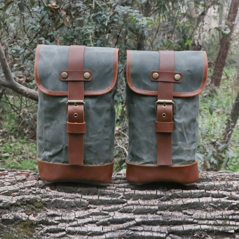 oil wax canvas camping backpack, view 7 - MRSLM