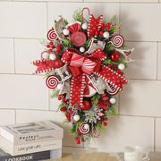 Upside-down Christmas tree candy wreath, view 2 - MRSLM