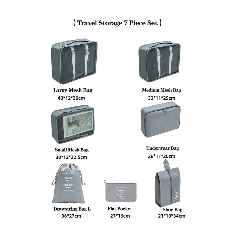 7-piece travel packing cubes set, view 12 - MRSLM