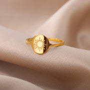 round gold sun rings, view 6 - MRSLM