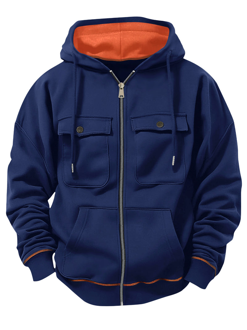 Men's Plus Size Casual Zipper Sweater