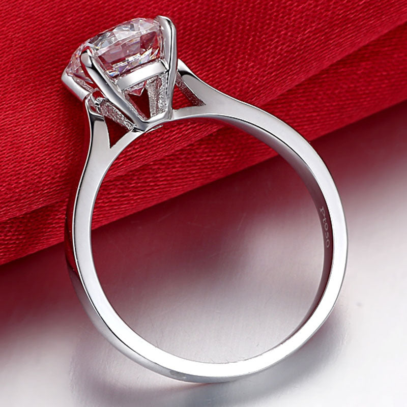 silver high carbon diamond ring, view 3 - MRSLM