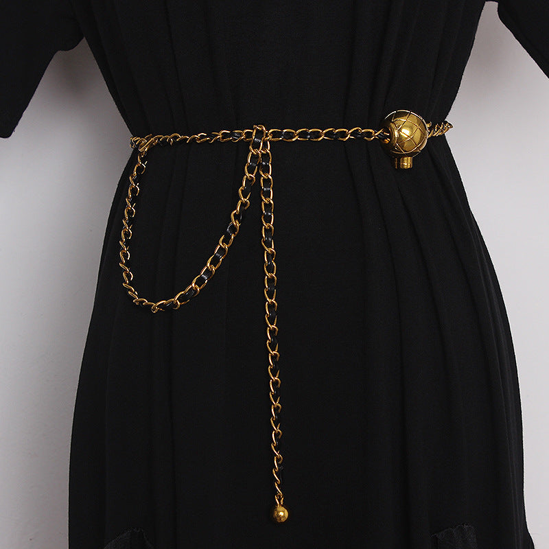 golden ball waist chain belt, view 7 - MRSLM