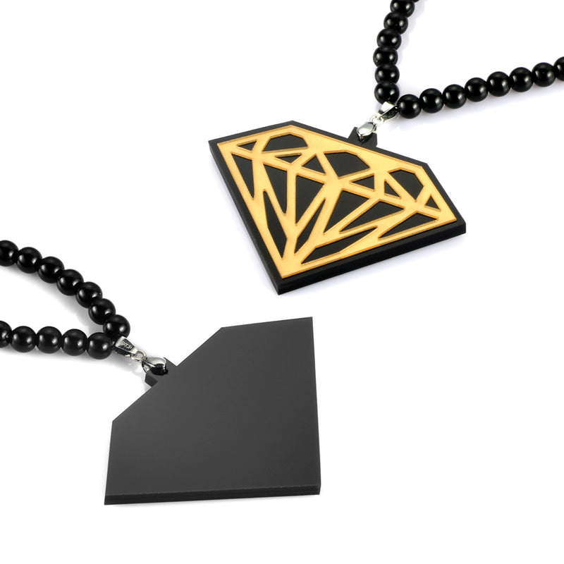 diamond-shaped acrylic car pendant ornament, view 6 - MRSLM