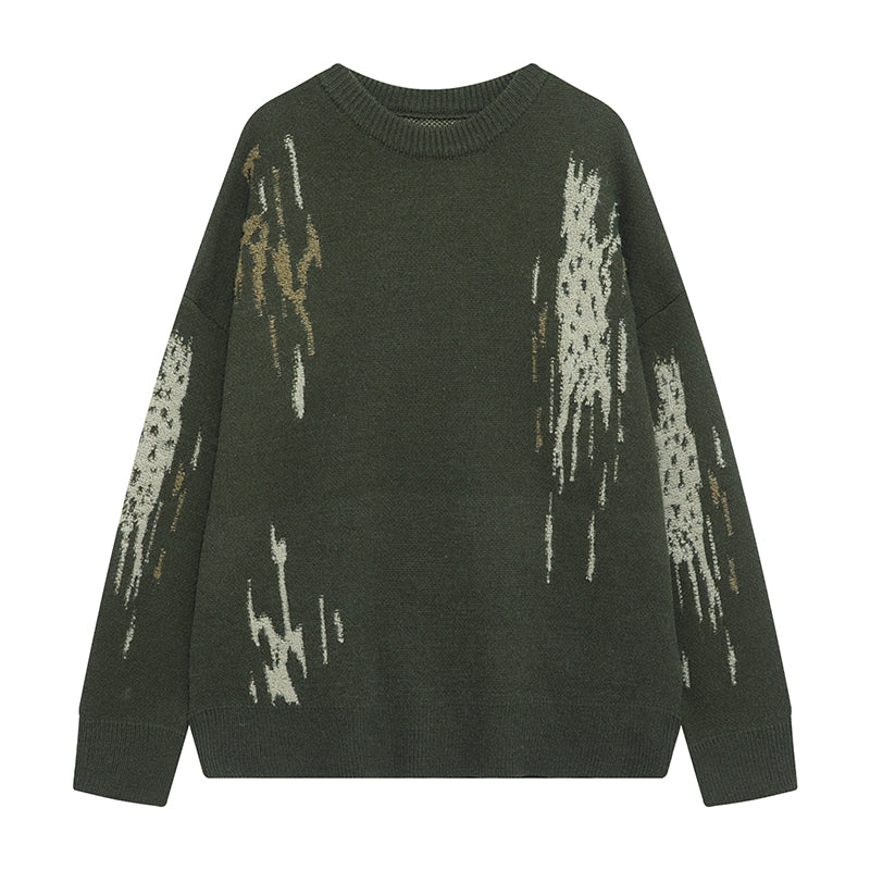men's loose crew neck pullover sweater, view 3 - MRSLM