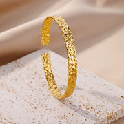 gold adjustable stainless steel cuff bracelet, view 5 - MRSLM