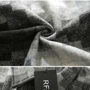 Men's black and white plaid oversized shirt, view 5 - MRSLM