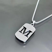 titanium steel letter necklace, view 24 - MRSLM