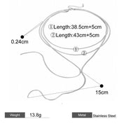 triple layer Y chain snake necklace, view 2 - MRSLM