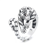 s925 silver tiger vintage ring, view 5 - MRSLM