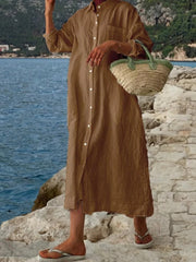 loose long sleeve shirt dress, view 6 - MRSLM