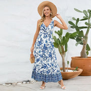 floral paisley V-neck dress, view 5 - MRSLM