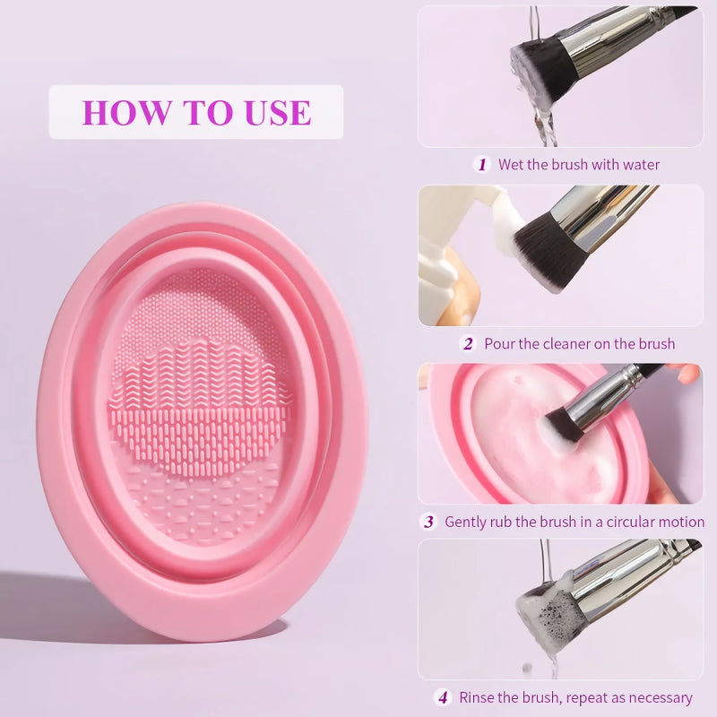 silicone makeup brush cleaner bowl, view 6 - MRSLM
