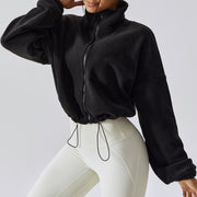 women's loose stand collar sports coat, view 5 - MRSLM