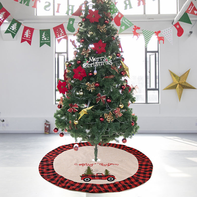 linen-look christmas tree skirt, view 3 - MRSLM