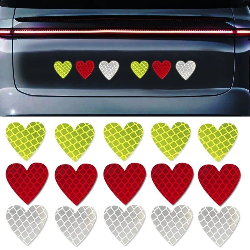 heart-shaped reflective safety decals, view 7 - MRSLM
