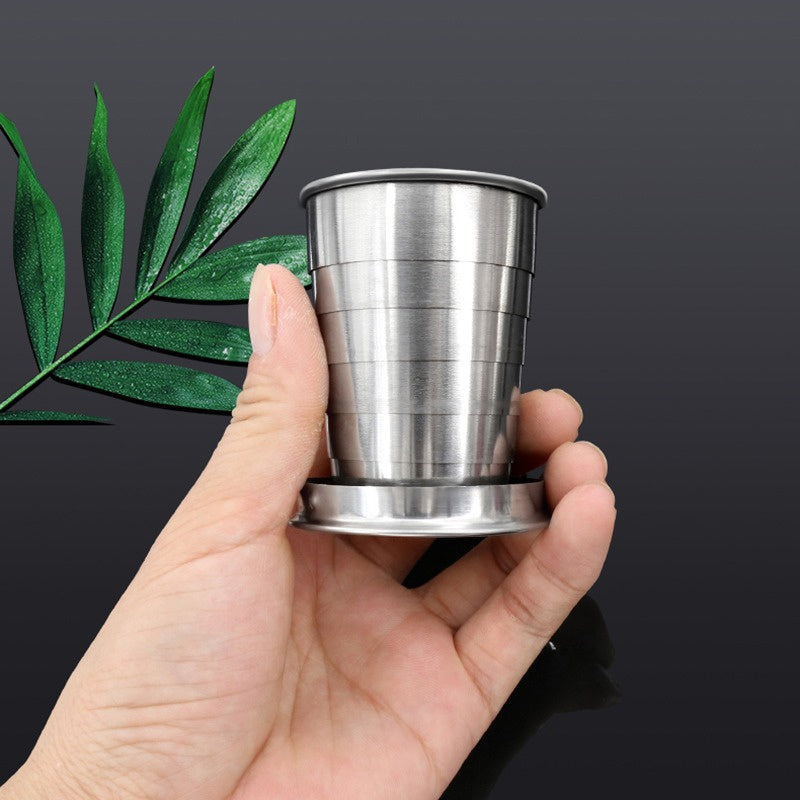 compact stainless steel folding cup, view 4 - MRSLM