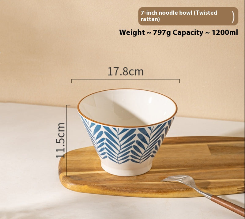underglaze ceramic noodle bowl, view 10 - MRSLM