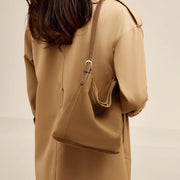 PU leather suede bucket shoulder bag, view 3 - MRSLM