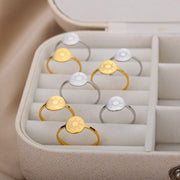 round gold sun rings, view 8 - MRSLM