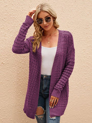 women's hollow-out knitted cardigan, view 4 - MRSLM
