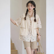 women's summer cotton vest and printed shirt, view 8 - MRSLM
