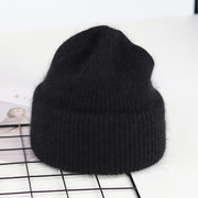 Unisex rabbit fur knit beanie, view 6 - MRSLM