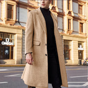 Men's long woolen trench coat, view 4 - MRSLM