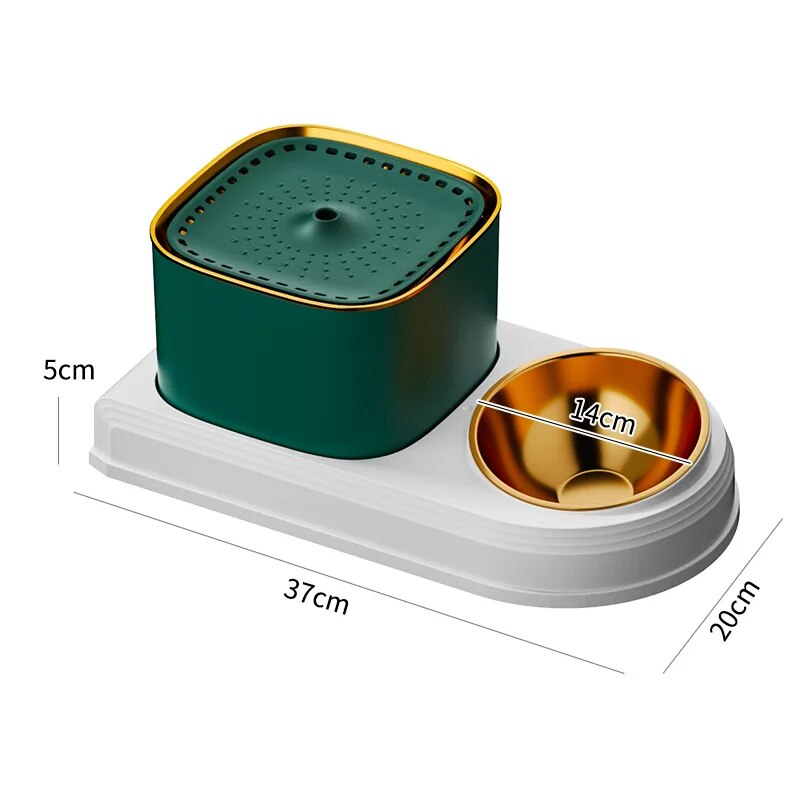 cat water fountain and feeder, view 6 - MRSLM