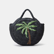 Embroidered straw tote bag, view 2 - MRSLM