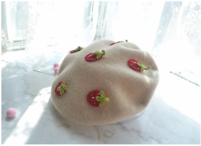 strawberry beret, view 6 - MRSLM