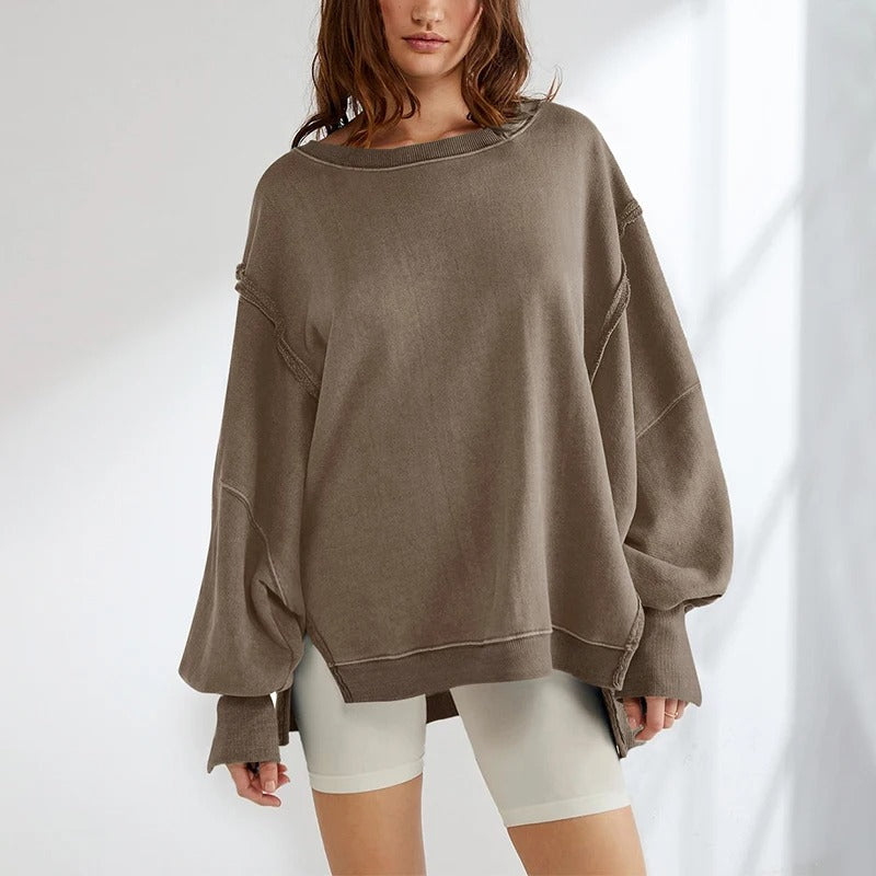 women's oversized cotton patchwork hoodie - MRSLM
