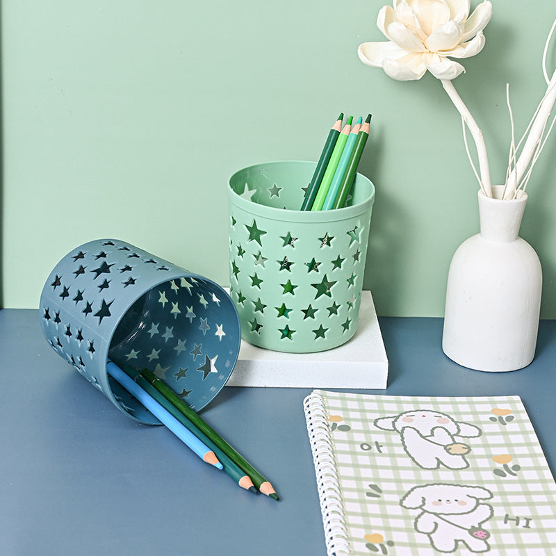 Hollow star pen holder desk organizer, view 9 - MRSLM