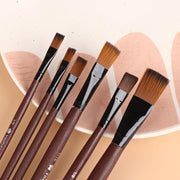 6-piece nylon artist paint brush set, view 3 - MRSLM