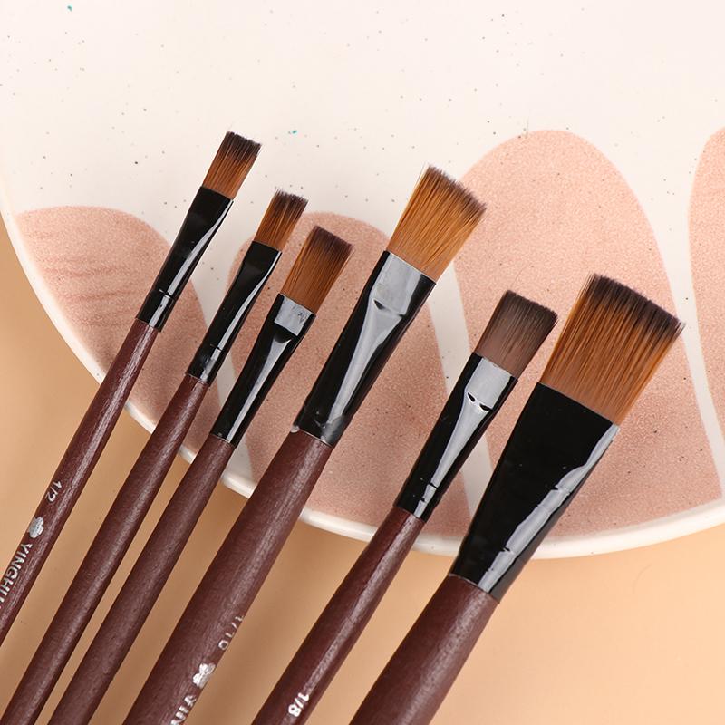 6-piece nylon artist paint brush set, view 3 - MRSLM
