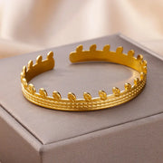 gold vintage cuff bracelet, view 4 - MRSLM