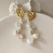 baroque pearl earrings, view 2 - MRSLM