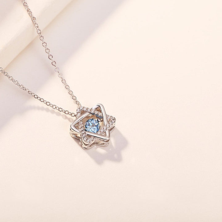 Women's S925 Sterling Silver Natural Topaz Necklace