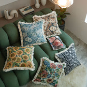 jacquard floral cushion cover, view 8 - MRSLM