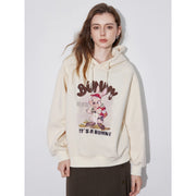 women's rabbit print hooded pullover, view 6 - MRSLM