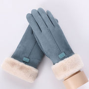 Women's plush-lined suede touchscreen gloves, view 13 - MRSLM