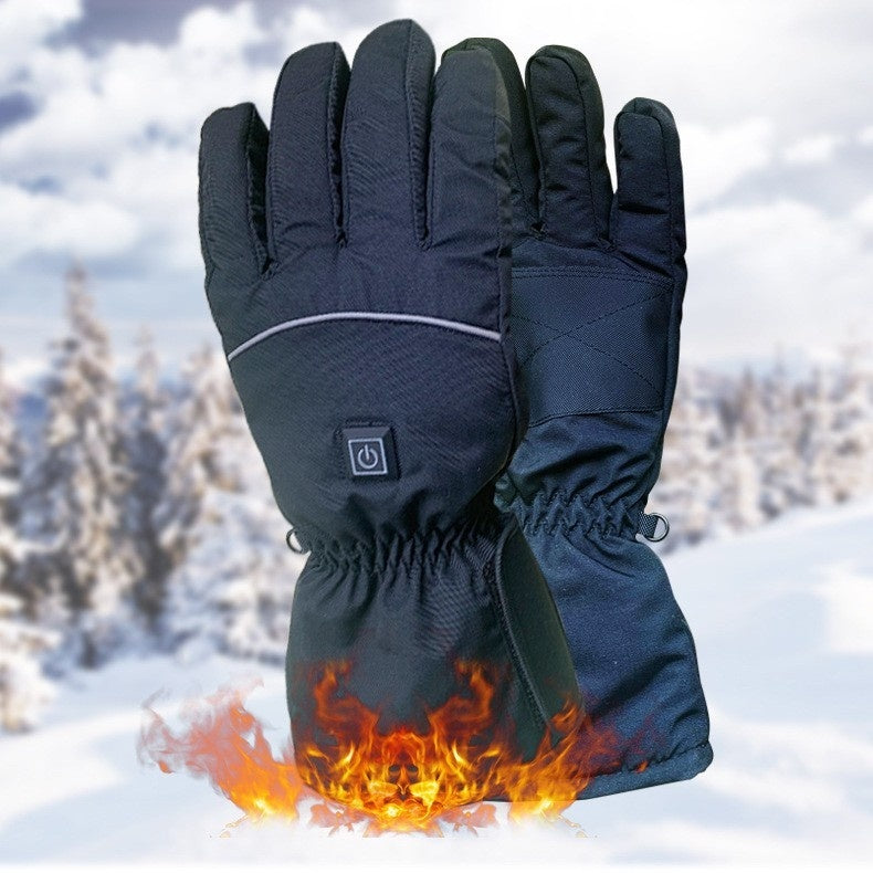 Heated leather winter gloves with battery pack, view 7 - MRSLM