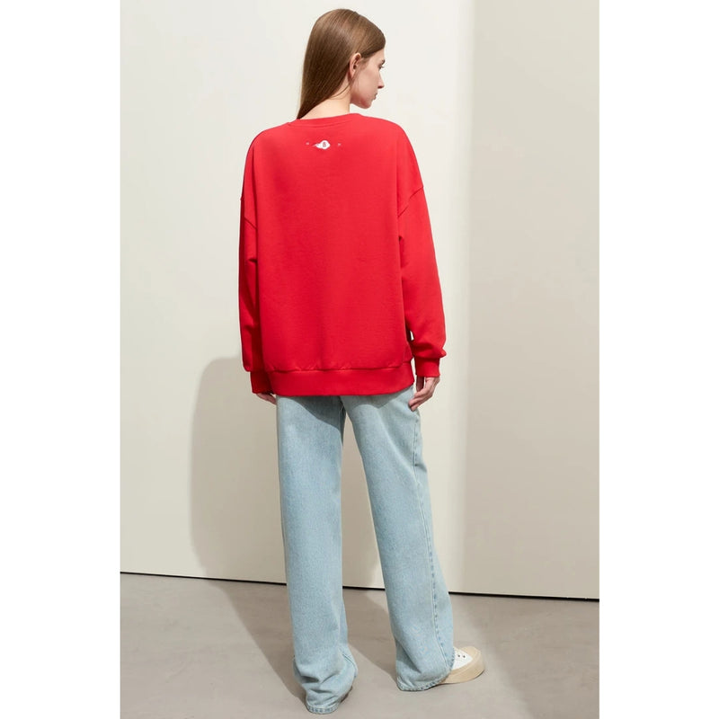 minimalist embroidered pullover for women, view 7 - MRSLM