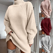 Women's oversized turtleneck sweater dress, view 3 - MRSLM