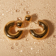 chunky geometric c-shaped earrings, view 5 - MRSLM