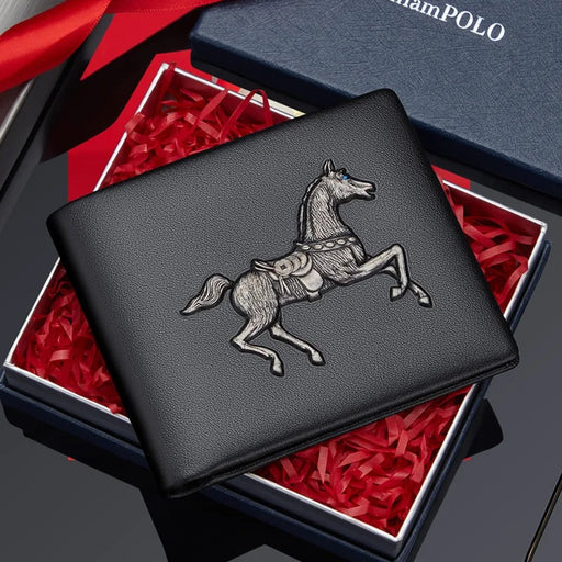 leather wallet with ID card holder - MRSLM