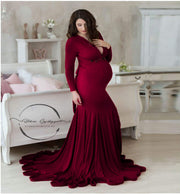 cotton maternity long dress, view 5 - MRSLM