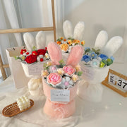 Knitted rabbit ear bouquet doll - MRSLM