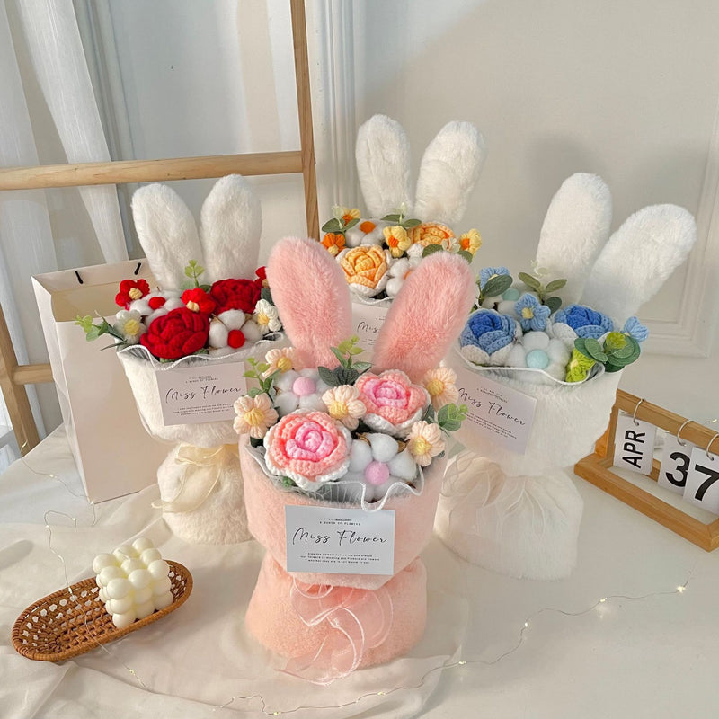 Knitted rabbit ear bouquet doll - MRSLM
